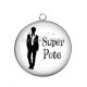 Pendentif Cabochon Argent - super pote