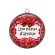 Pendentif Cabochon Argent - une maman d'amour