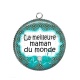 Pendentif Cabochon Argent - ma meilleure maman du monde