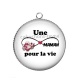 Pendentif Cabochon Argent - une maman pour la vie