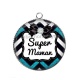 Pendentif Cabochon Argent - super maman