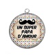 Pendentif Cabochon Argent - un super papa d'amour