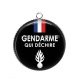 Pendentif Cabochon Argent - gendarme qui déchire