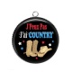 Pendentif Cabochon Argent - j'peux pas j'ai country