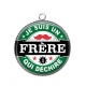 Pendentif Cabochon Argent - je suis un frère qui déchire