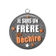 Pendentif Cabochon Argent - je suis un frère qui déchire