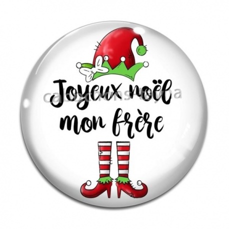 Cabochon Verre - joyeux noël mon frère