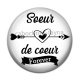 Cabochon Résine - soeur de coeur forever