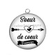 Pendentif Cabochon Argent - soeur de coeur forever