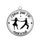 Pendentif Cabochon Argent - j'peux pas j'ai rock n roll