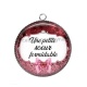 Pendentif Cabochon Argent - une petite soeur formidable