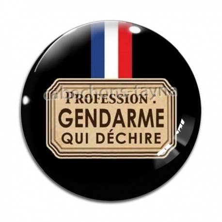 Cabochon Verre - gendarme qui déchire