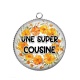 Pendentif Cabochon Argent - une super cousine