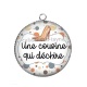 Pendentif Cabochon Argent - une cousine qui déchire
