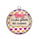 Pendentif Cabochon Argent - la plus gentille des cousines