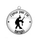 Pendentif Cabochon Argent - j'peux pas j'ai tango