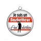 Pendentif Cabochon Argent - Je suis un basketteur qui déchire