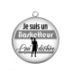 Pendentif Cabochon Argent - Je suis un basketteur qui déchire