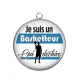Pendentif Cabochon Argent - Je suis un basketteur qui déchire