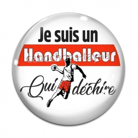 Cabochon Verre - Je suis un handballeur qui déchire