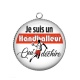 Pendentif Cabochon Argent - Je suis un handballeur qui déchire