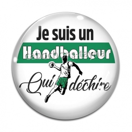 Cabochon Verre - Je suis un handballeur qui déchire
