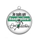 Pendentif Cabochon Argent - Je suis un handballeur qui déchire