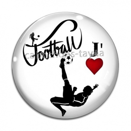 Cabochon Verre - football