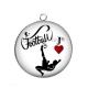 Pendentif Cabochon Argent - football