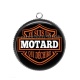 Pendentif Cabochon Argent - je suis un motard qui déchire