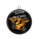Pendentif Cabochon Argent - super motard