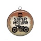 Pendentif Cabochon Argent - super motard