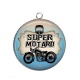 Pendentif Cabochon Argent - super motard