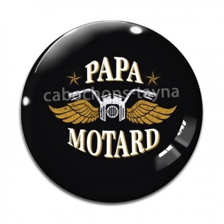 Cabochon Verre - papa motard