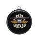 Pendentif Cabochon Argent - papa motard