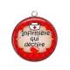 Pendentif Cabochon Argent - infirmière qui déchire