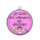 Pendentif Cabochon Argent -  je suis une infirmière qui déchire