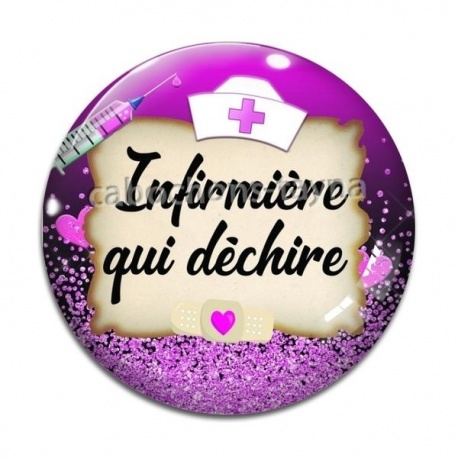 Cabochon Verre - infirmière qui déchire