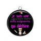 Pendentif Cabochon Argent - je suis aide soignante qui déchire