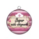 Pendentif Cabochon Argent - super aide soignante