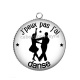 Pendentif Cabochon Argent - j'peux pas j'ai danse