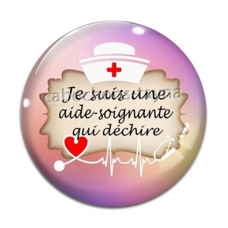 Cabochon Verre - je suis aide soignante qui déchire