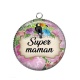 Pendentif Cabochon Argent - super maman