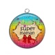 Pendentif Cabochon Argent - super maman