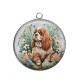 Pendentif Cabochon Argent - chien