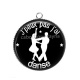 Pendentif Cabochon Argent - j'peux pas j'ai danse
