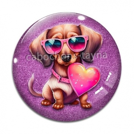 Cabochon Verre - chien