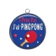 Pendentif Cabochon Argent - j'peux pas pingpong