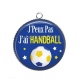 Pendentif Cabochon Argent - j'peux pas j'ai handball