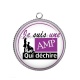 Pendentif Cabochon Argent - je suis une AMP qui déchire